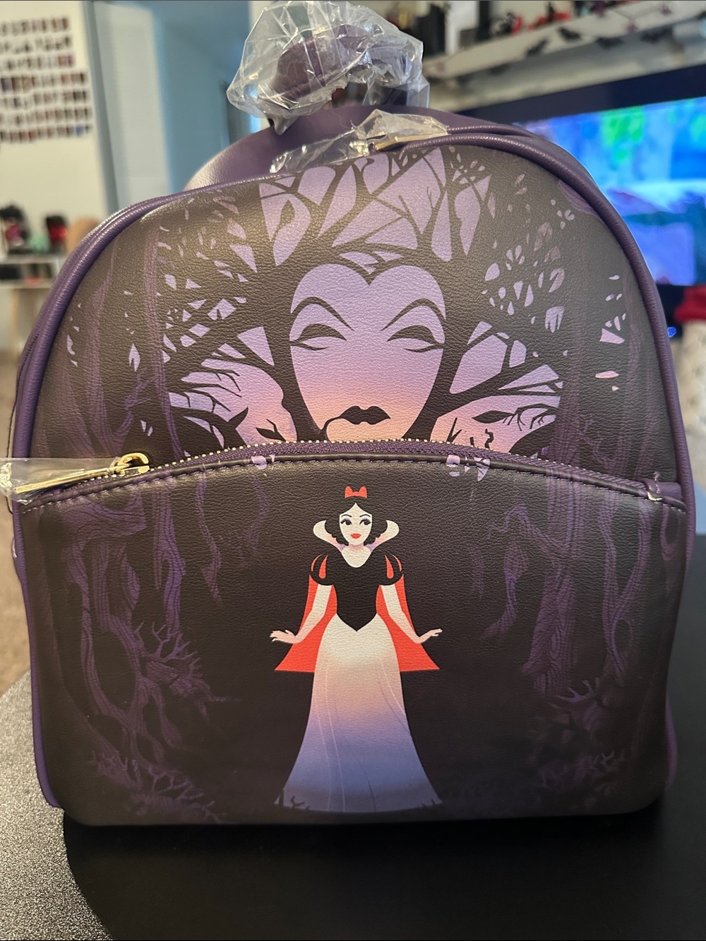 Danielle Nicole Purple Snow White Mini Backpack with Enchanted Forest Motif